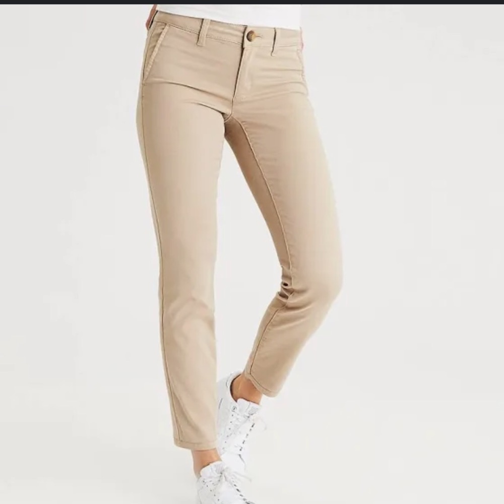 American Eagle Aero Twill Super Stretch Skinny Army Tan.